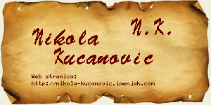 Nikola Kucanović vizit kartica